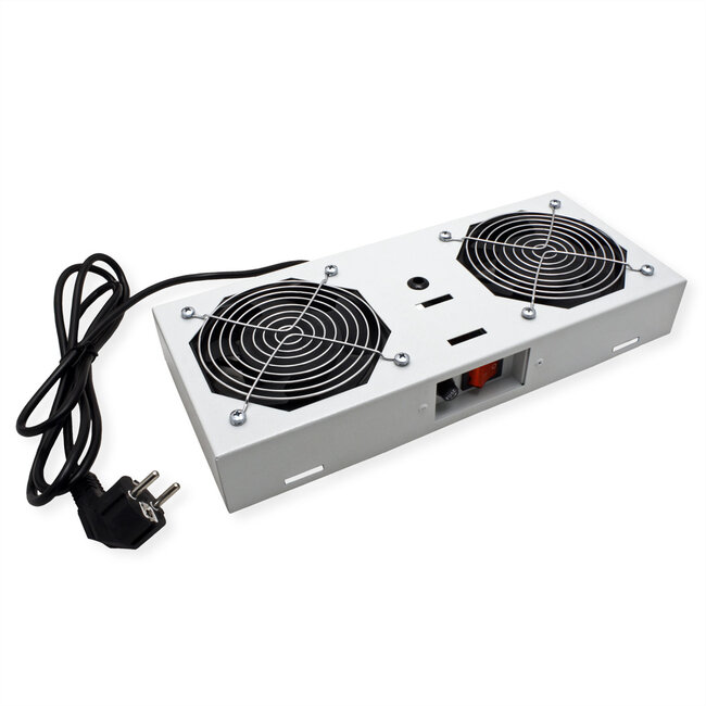 ROLINE ventilatorunit met 2 ventilatoren , voor 19 inch wandbehuizing grijs
