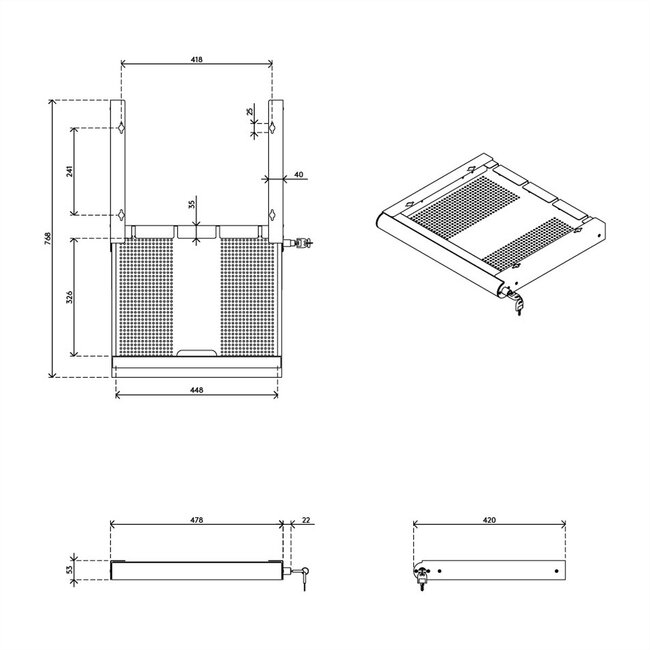 DATAFLEX Addit laptop beveiligingslade, 622, voor laptops, tablets en smartphones, zilver