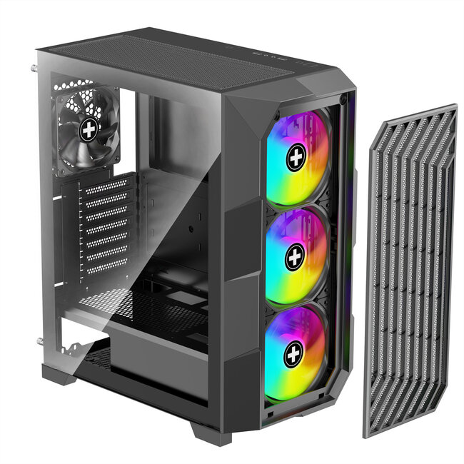 XILENCE Xilent Breeze II ATX pc-behuizing zwart, X812.ARGB Gaming ATX pc-behuizing zwart