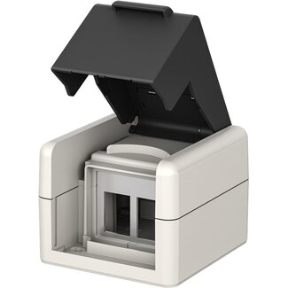 Goobay Goobay Outdoor Surface-Mounted Box IP44, 2x Keystone Ports,