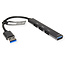 STANDAARD USB 3.0-hub, USB-A aansluiting, 4x USB-A-poorten (3x USB 2.0 + 1x USB 3.2 Gen1)