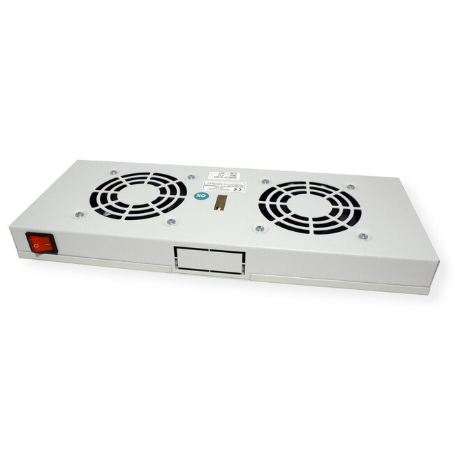 ROLINE 19-inch ventilatoreenheid met 2 ventilatoren , AAN/UIT grijs