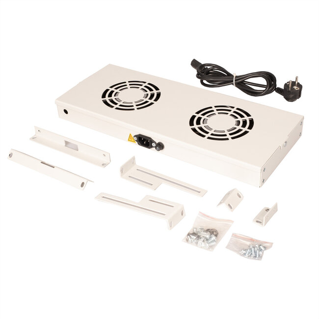 ROLINE 19-inch ventilatoreenheid met 2 ventilatoren , AAN/UIT grijs