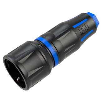 Bachmann BACHMANN Profi-Schutzkontaktkupplung CEE7/3, gummiert, IP20, schwarz / blau