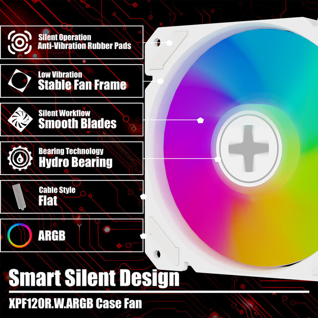 XILENCE Performance A+ REVERSE XF066, 120 mm ARGB LED-ventilator wit