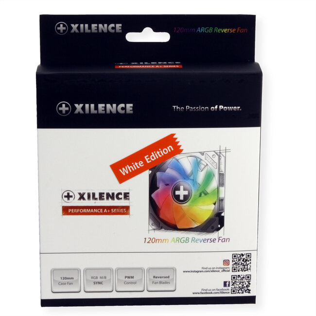 XILENCE Performance A+ REVERSE XF066, 120 mm ARGB LED-ventilator wit