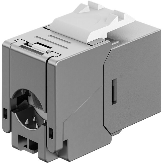 Goobay Keystone Module RJ45 CAT 6A, STP, Slim & Short, Earthing Terminal