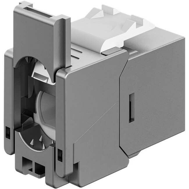 Goobay Keystone Module RJ45 CAT 6A, STP, Slim & Short, Earthing Terminal