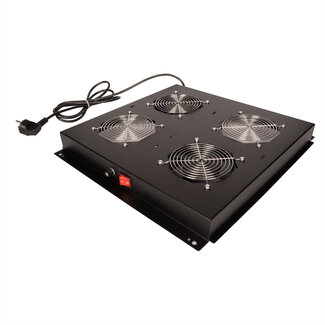 Roline ROLINE 19-inch dakventilatorunit met 2 ventilatoren, AAN/UIT zwart
