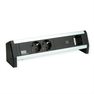 Bachmann BACHMANN DESK 2xbeveiligd contact USB C, USB Lader 60W 1xABD GST18