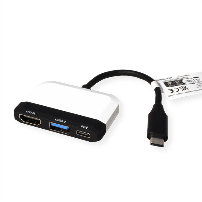 VALUE Beeldschermadapter USB Typ C - HDMI, USB 3.2 Gen 1 Type A, Type C PD