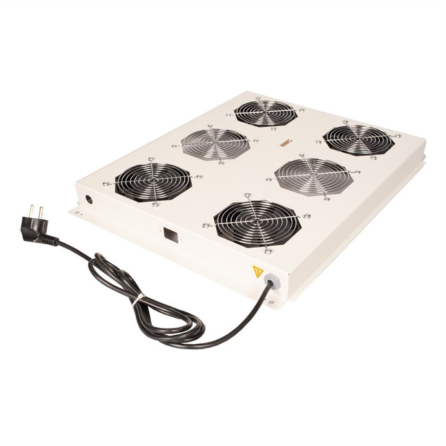 ROLINE 19-inch dakventilatorunit met 4 ventilatoren, AAN/UIT voor serverkast per serie, grijs