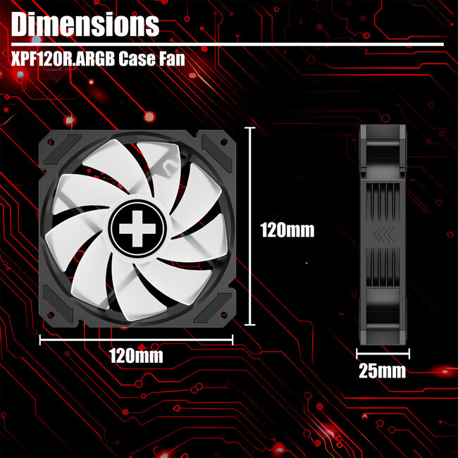 XILENCE Performance A+ REVERSE XF065, 120 mm ARGB LED-ventilator zwart
