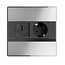 BACHMANN SENSE Edelstahl-Optik 1x CEE7/3, 1x USB A/C L=2,0m AEH