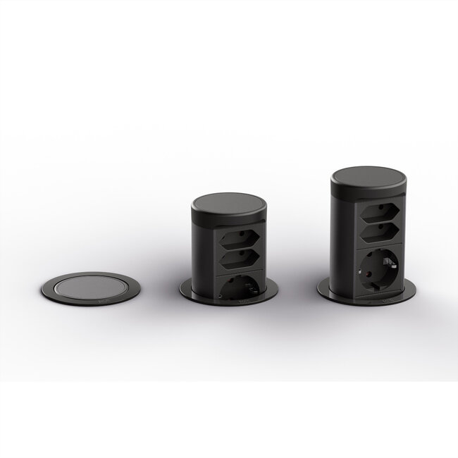 BACHMANN ELEVATOR2 1xCEE7/3 2xEuro, RAL9005 2,0 m AEH