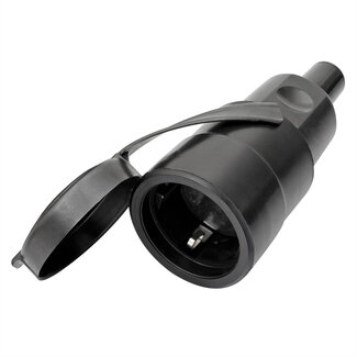 Bachmann BACHMANN Vollgummikupplung CEE7/3, abnehmbarer Deckel, VDE, IP44, schwarz