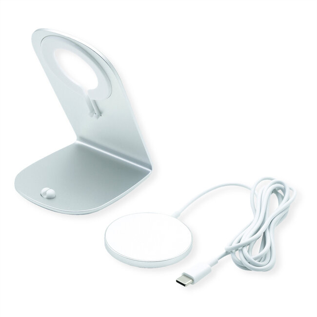 ROLINE magnetische inductielader met standaard voor mobiele apparaten, 15W