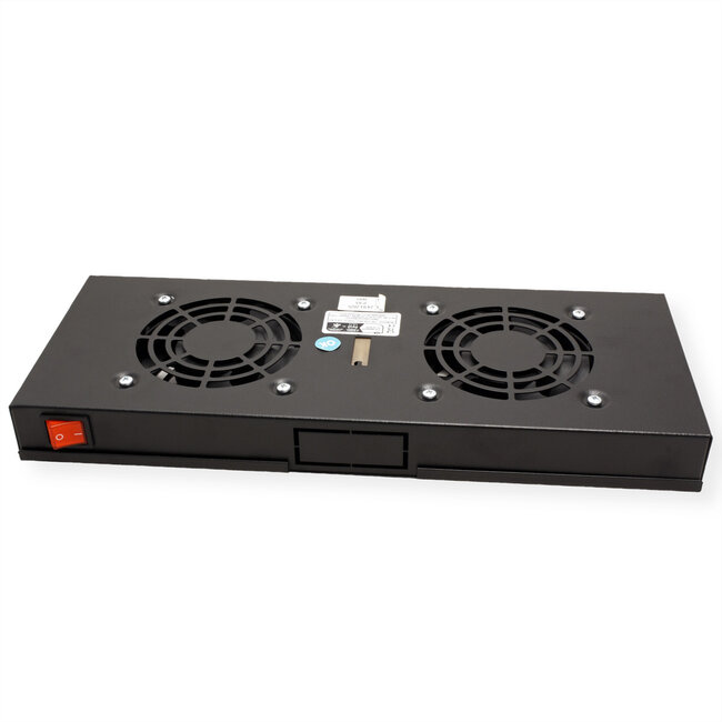 ROLINE 19-inch ventilatoreenheid met 2 ventilatoren , AAN/UIT zwart