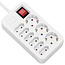 ROLINE stekkerdoos met 9 stopcontacten en schakelaar, 3x CEE 7/3 (geaarde stopcontact) + 6x CEE 7/16 (Euro-stopcontact), wit, 3 m