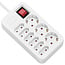 ROLINE stekkerdoos met 9 stopcontacten en schakelaar, 3x CEE 7/3 (geaard stopcontact) + 6x CEE 7/16 (Euro-stopcontact), wit, 1,5 m