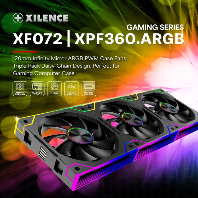 Xilence XPF120.ARGB 120mm PWM Ventilator voor pc-behuizing, ARGB LED
