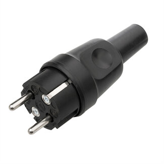 Bachmann BACHMANN Schwerer Schutzkontaktstecker, Vollgummi schwarz