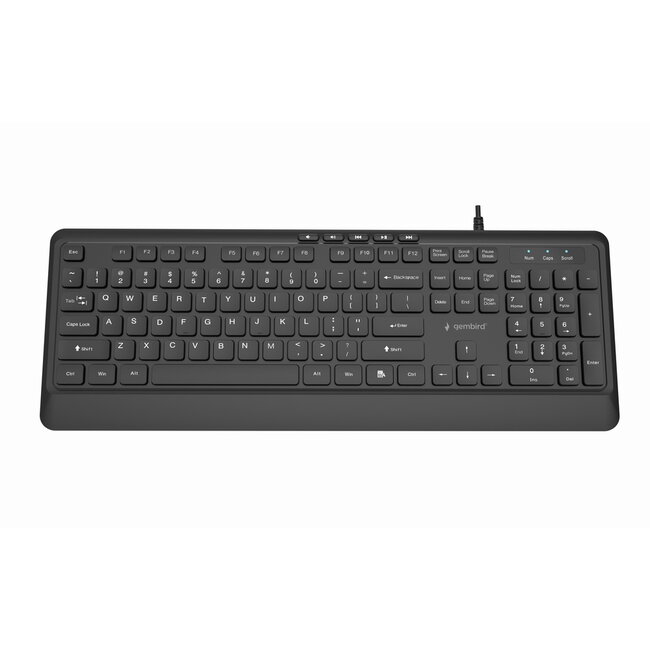 Slimline bedraad multimedia toetsenbord, zwart, US layout