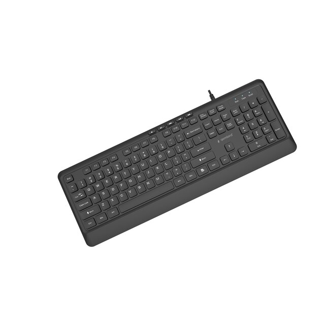 Slimline bedraad multimedia toetsenbord, zwart, US layout