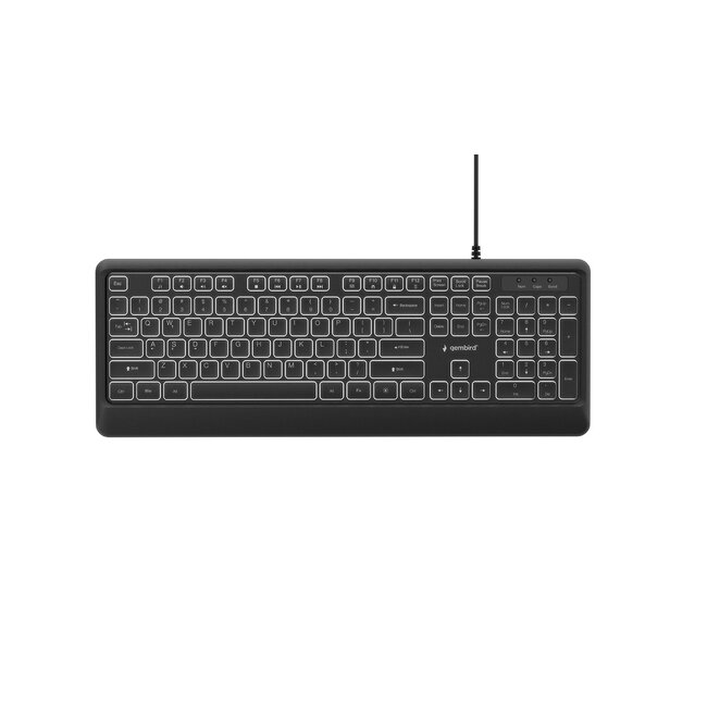 Slimline bedraad toetsenbord met achtergrondverlichting, zwart, US layout