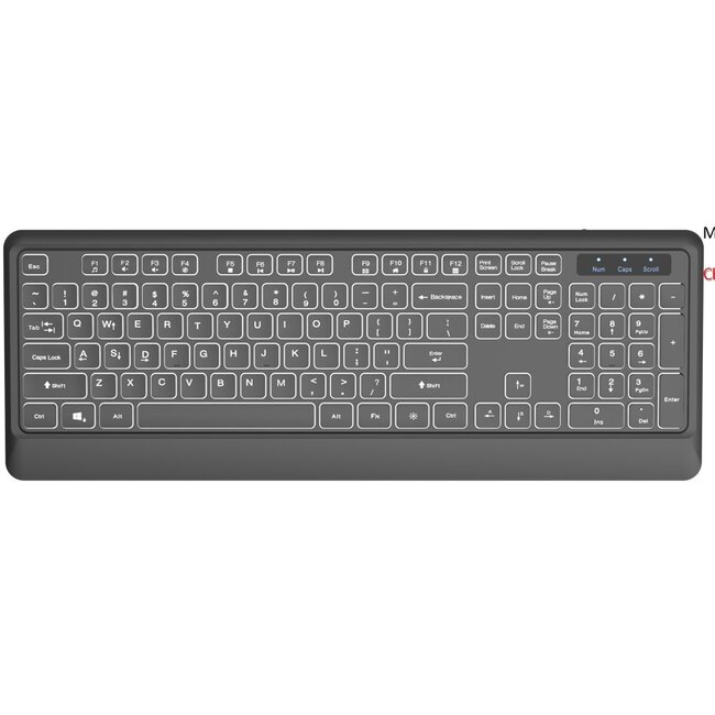 Slimline bedraad toetsenbord met achtergrondverlichting, zwart, US layout