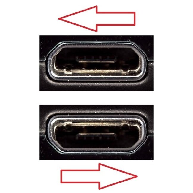 Micro USB haaks (rechts) - USB-A kabel |  ferrietkern | verguld | USB2.0 | 10W | zwart | 1 meter