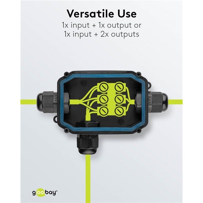 Stroom aansluitdoos voor buiten | 3 openingen | IP66