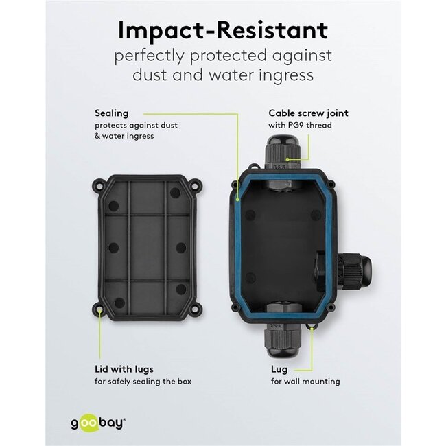 Stroom aansluitdoos voor buiten | 3 openingen | IP66