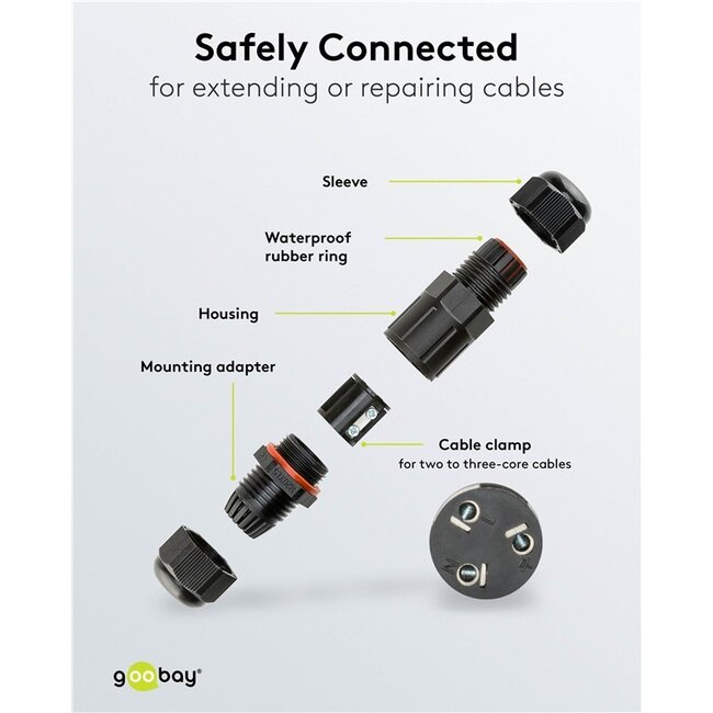 Stroom kabelverbinder voor buiten | 7,5 cm | IP68