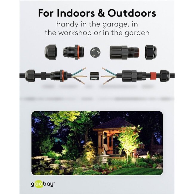 Stroom kabelverbinder voor buiten | 7,5 cm | IP68