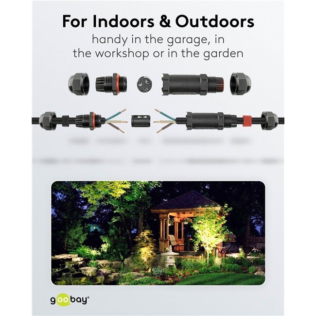 Stroom kabelverbinder voor buiten | 10 cm | IP68