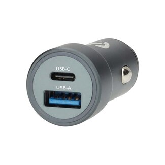 Nedis Nedis USB autolader | USB-C PD en USB-A QC | 48W | grijs