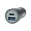 Nedis USB autolader | USB-C PD en USB-A QC | 48W | grijs
