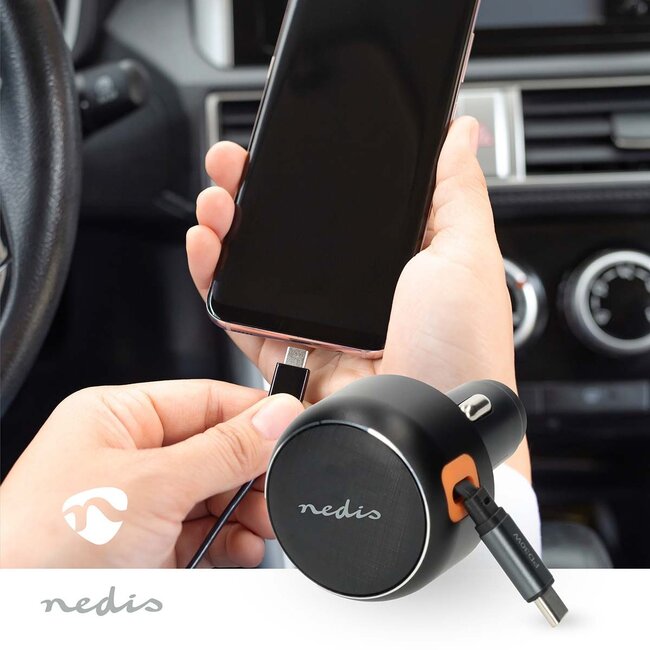 Nedis USB-C autolader | PD 30W | 0,70 meter