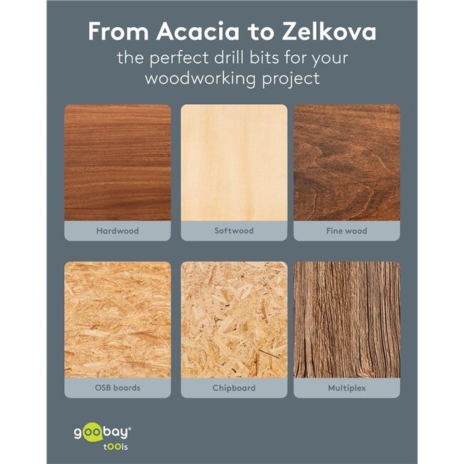 Goobay houtborenset | 15-delig