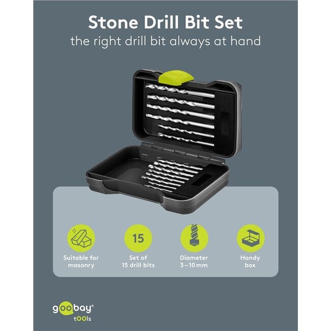Goobay steenborenset | 15-delig