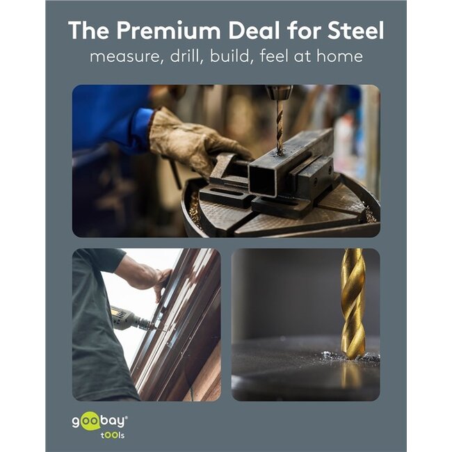 Goobay metaalborenset | HSS en titanium | 15-delig