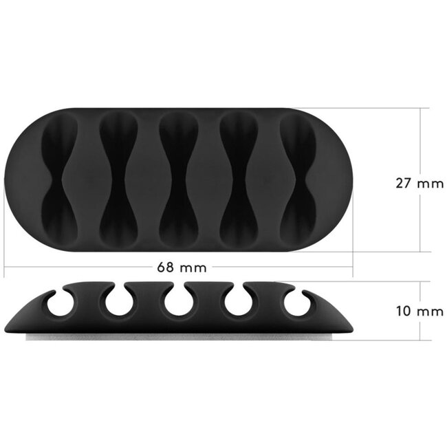 Goobay zelfklevende kabelhouders set | 5 stuks | zwart