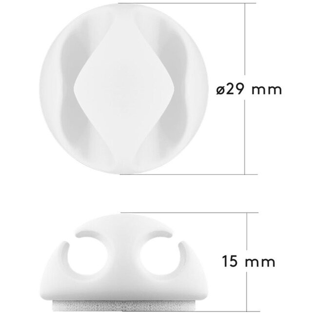 Goobay zelfklevende kabelhouders set | 5 stuks | wit