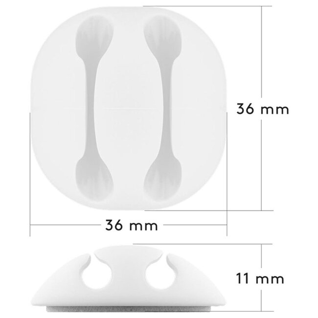 Goobay zelfklevende kabelhouders set | 5 stuks | wit
