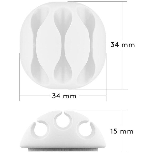 Goobay zelfklevende kabelhouders set | 5 stuks | wit