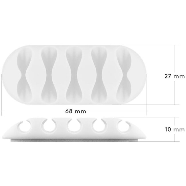 Goobay zelfklevende kabelhouders set | 5 stuks | wit