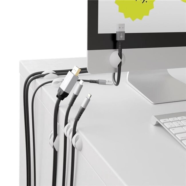 Goobay zelfklevende kabelhouders set | 5 stuks | wit