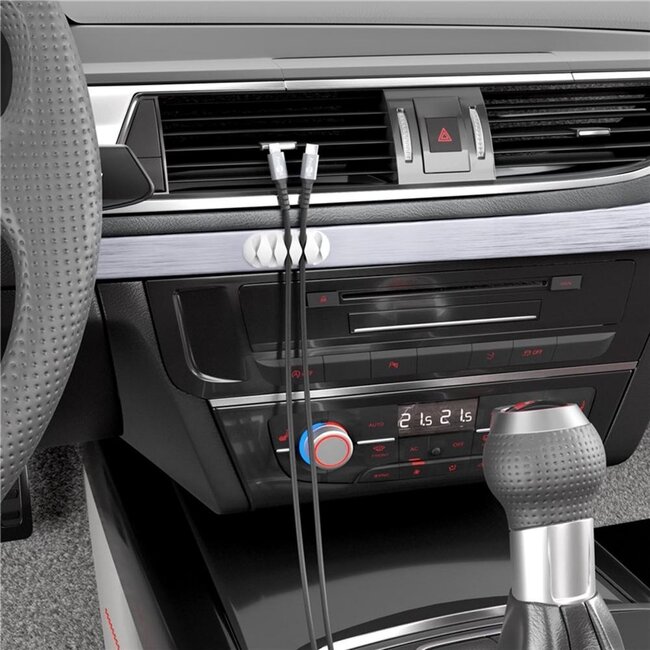 Goobay zelfklevende kabelhouders set | 5 stuks | wit