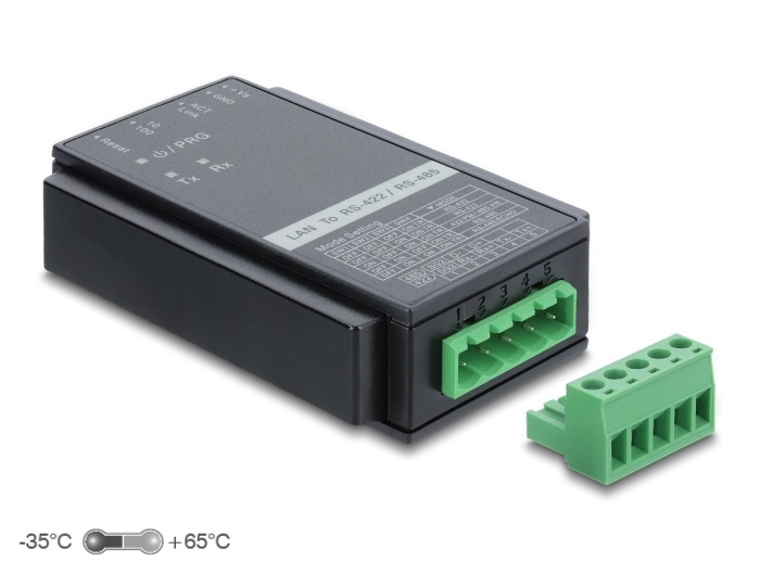 Delock Convertor Delock Converter Ethernet LAN TCP/IP RJ45 to RS-485/RS-422 terminal ...